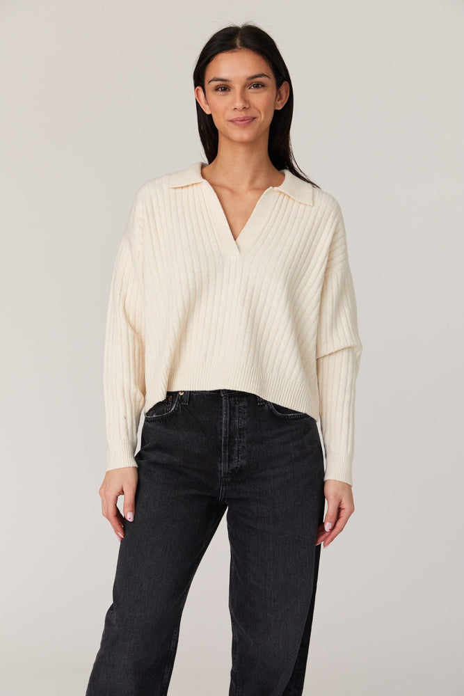 Vhari Collar Sweater-Oatmeal Mel