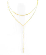 Snake Chain Dual Necklace-Gold