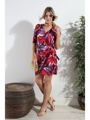 Puffy 3/4 Sleeve Dress-Palmera FINAL SALE