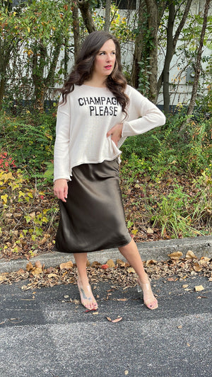 Leila Bias Cut Midi Skirt-Dolma