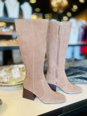 Tessa Waterproof Boot- Taupe Suede