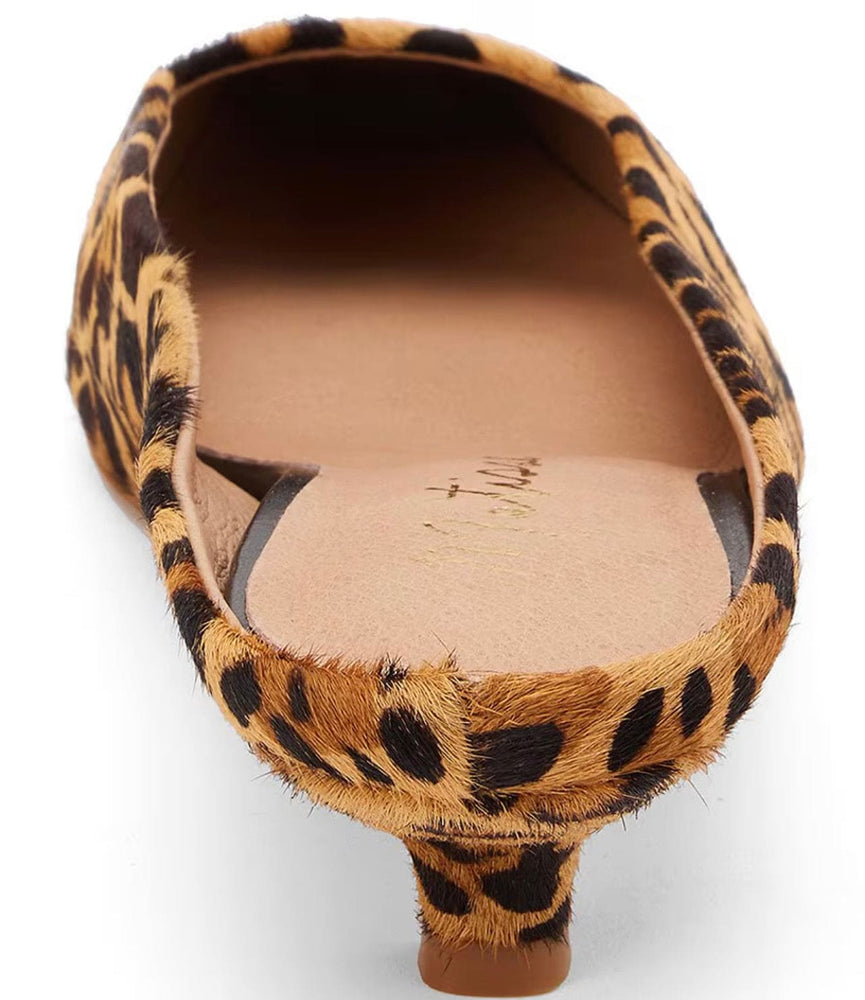 Kitten Heel Mules-Classy Leopard