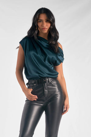 Off The Shoulder Top-Green Pine
