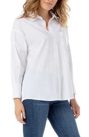 Oversized Classic Button Down-White