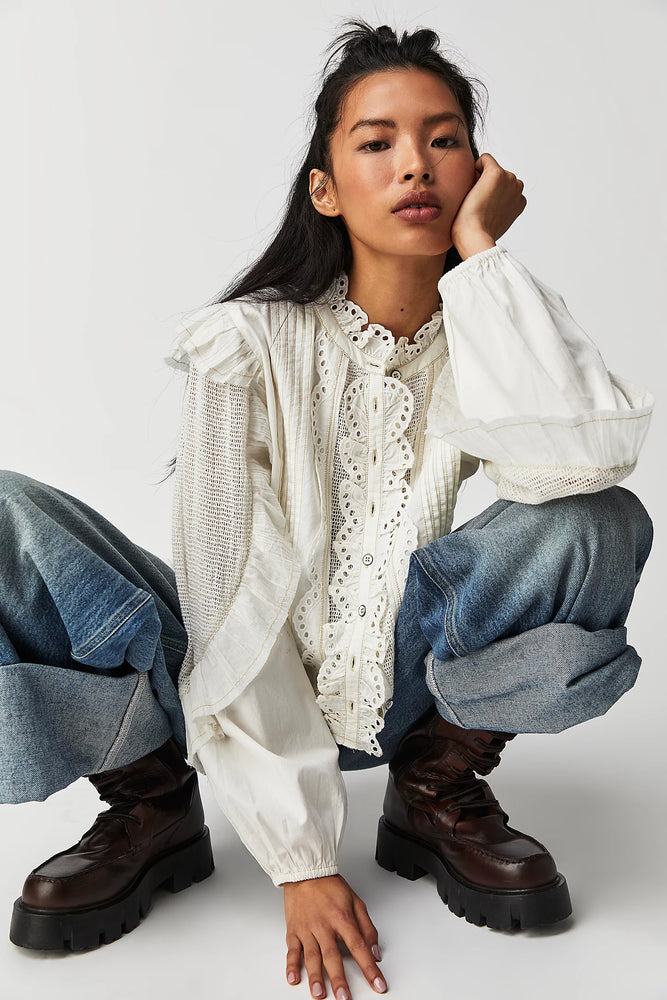 Masai Mar Ruffle Blouse - Ivory