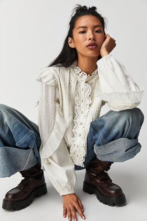 Masai Mar Ruffle Blouse - Ivory