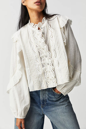 Masai Mar Ruffle Blouse - Ivory