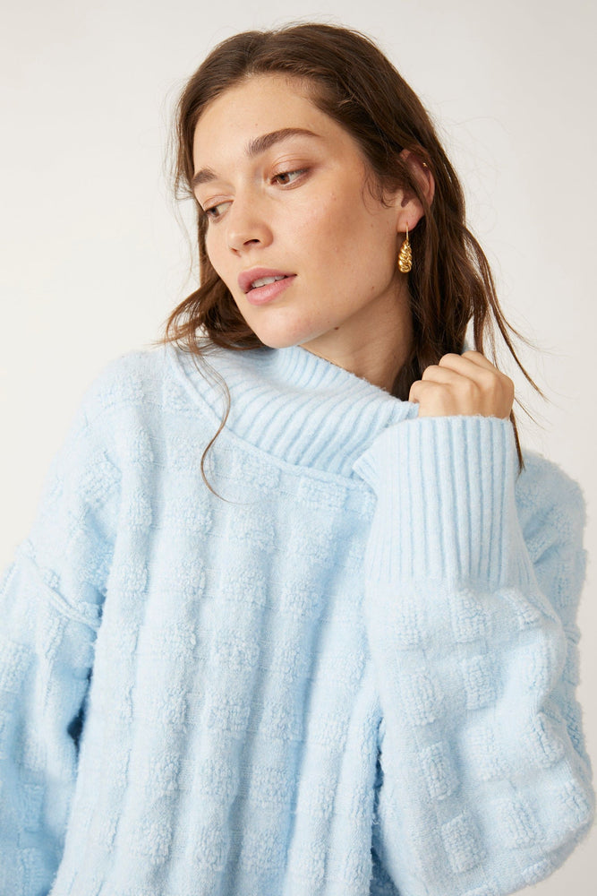 Soul Searcher Mock Neck-Angel Falls Heather