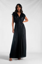 Maxi Dress w Slit-Black FINAL SALE