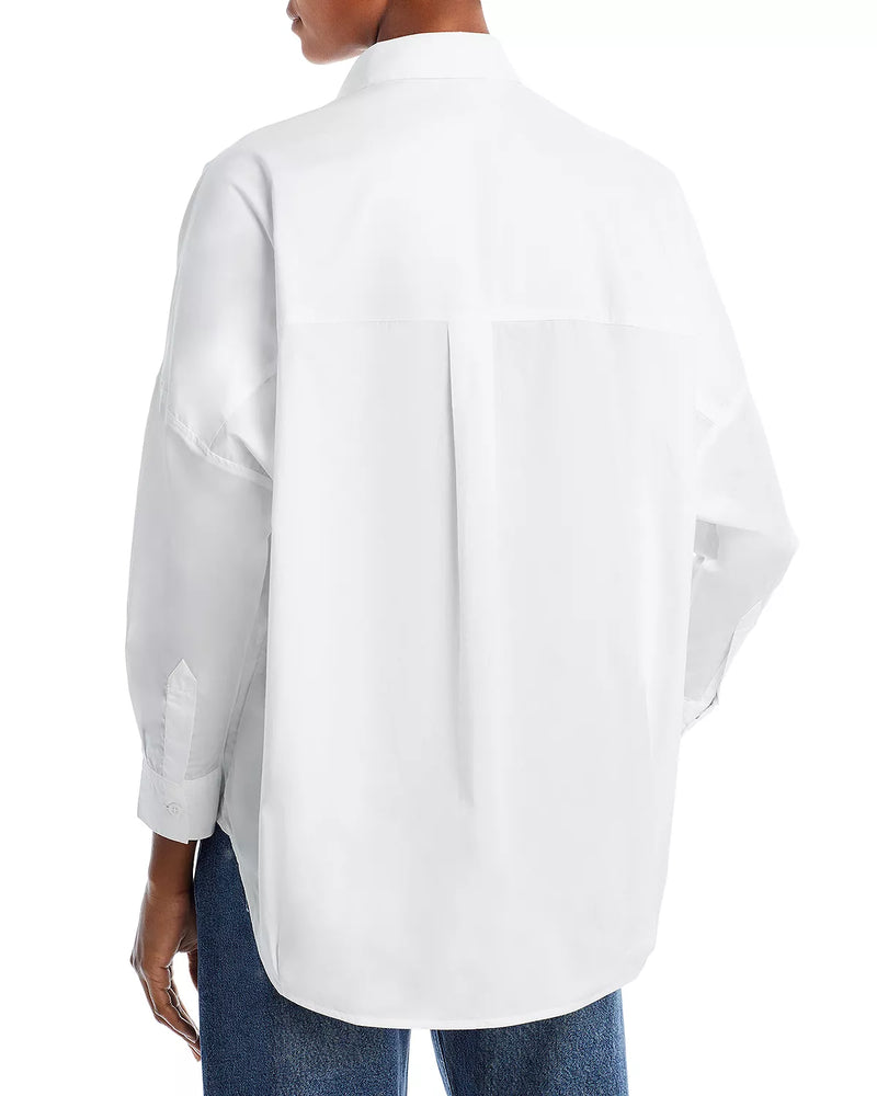 Rhodes Poplin Popover Shirt- Linen White