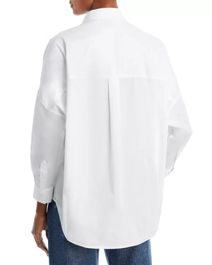 Rhodes Poplin Popover Shirt- Linen White