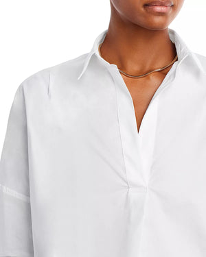 Rhodes Poplin Popover Shirt- Linen White