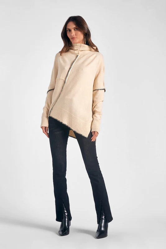 Asymmetrical Sweater-Beige