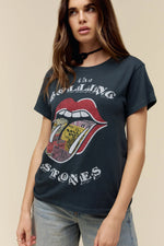 Rolling Stones Ticket Fill Tongue Tour Tee-Vintage Black