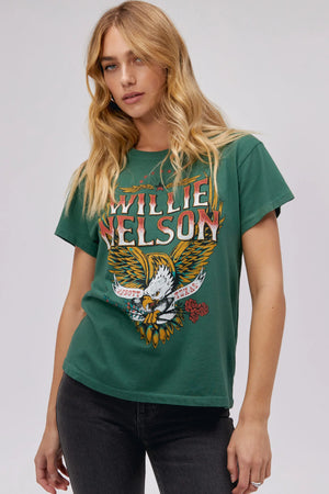 Willie Nelson Abott Texas Tour Tee-Stormy Green