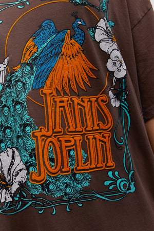 Janis Joplin Floral Pecaock OS- Coffee Quartz