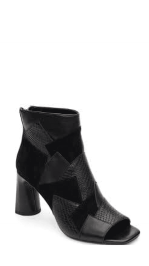 Park Leather Suede Patchwork Boots-Black