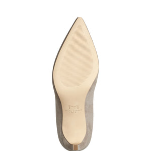 Angi Pointy Toe Stiletto Bootie-Taupe Suede