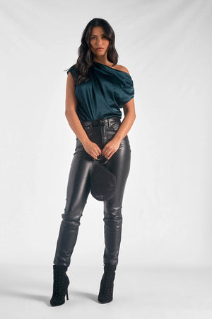 Off The Shoulder Top-Green Pine