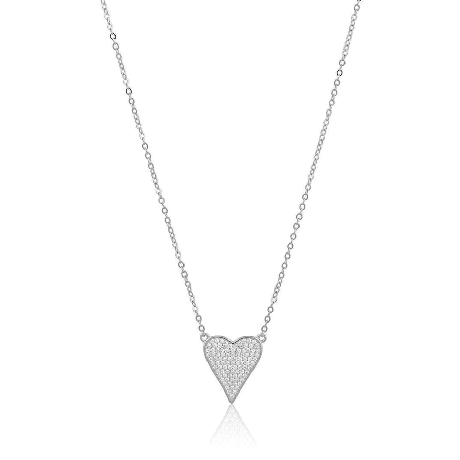Audrey Heart Necklace-Silver