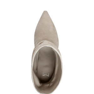 Angi Pointy Toe Stiletto Bootie-Taupe Suede