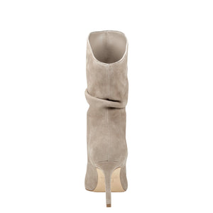 Angi Pointy Toe Stiletto Bootie-Taupe Suede