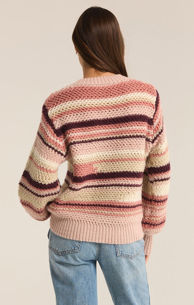 Asheville Stripe Sweater-Rosebud