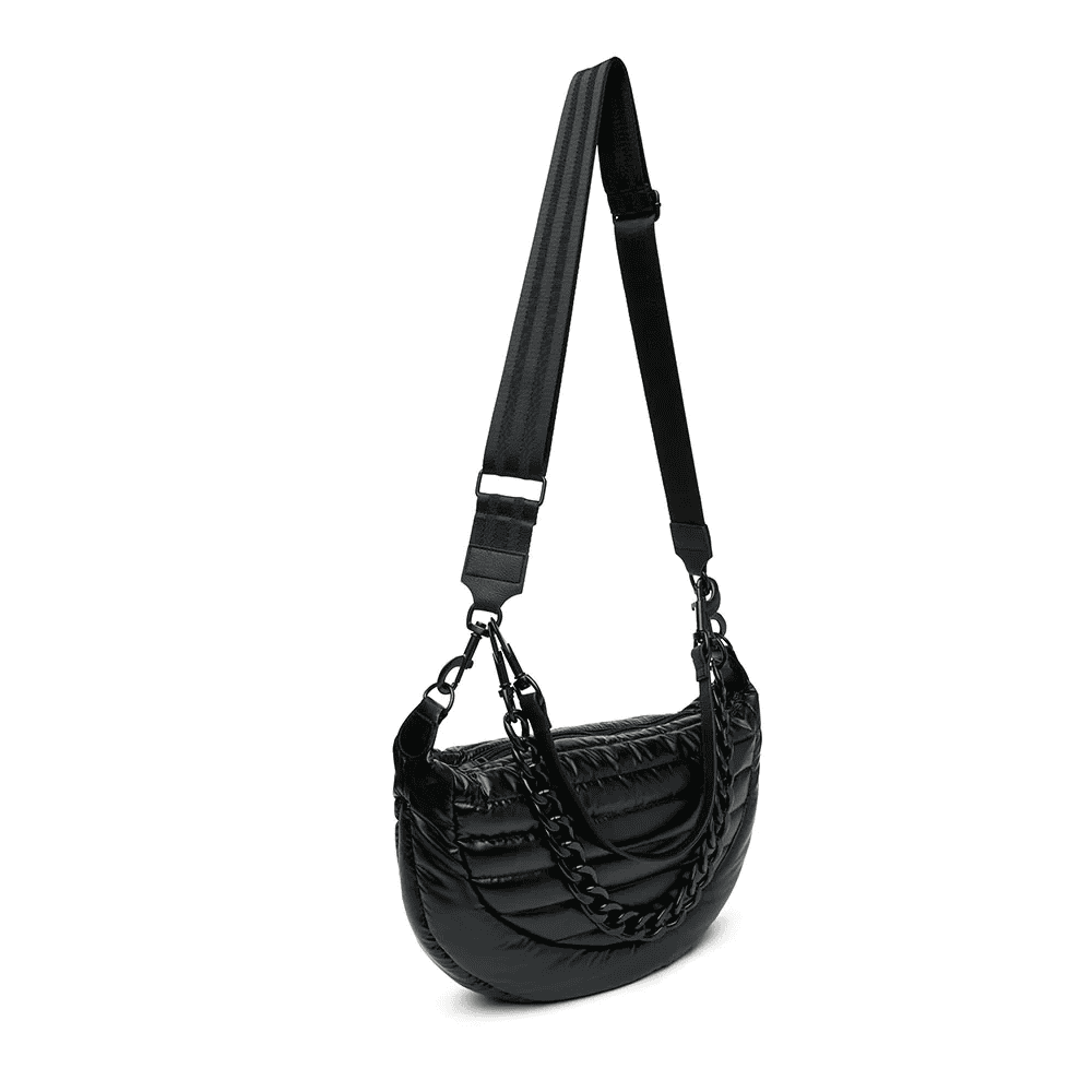 Elton Hobo Cross Body-Pearl Black w Black
