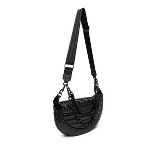 Elton Hobo Cross Body-Pearl Black w Black