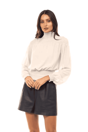 Smocked Yoke Blouse-Papyrus