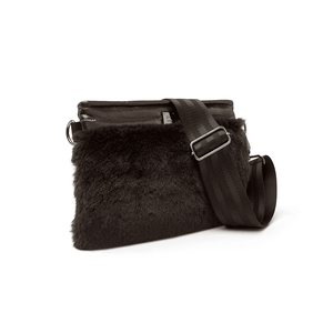 Bum Bag 2.0- Glossy Chocolate w Faux Fur