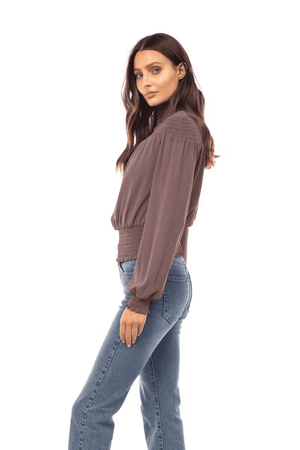Smocked Yoke Blouse-Taro