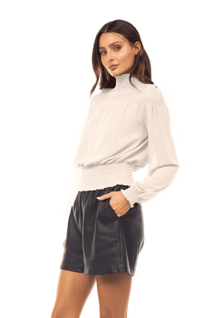 Smocked Yoke Blouse-Papyrus