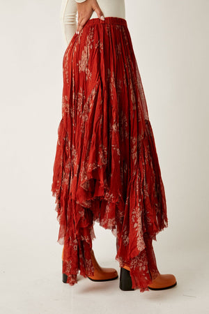 Printed Clover Skirt-Rust Combo