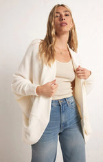 Commuter Fleece Cardigan-Sandstone