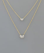 Two-tone Heart Pendant Dual Necklace