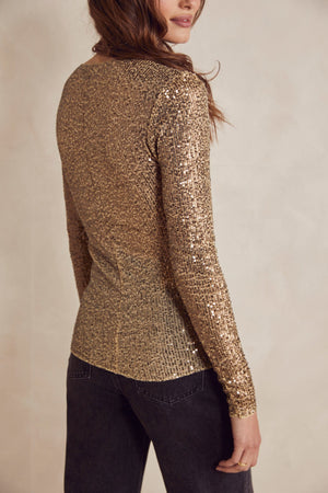 Gold Rush Long Sleeve Top-Gold Combo