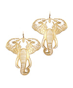 Filigree Elephant Earrings-Gold