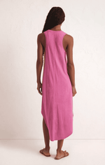 The Reverie Slub Midi Dress-Heartbreaker Pink
