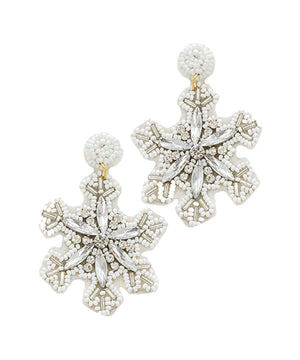 Crystal & Snowflake Dangle Earrings