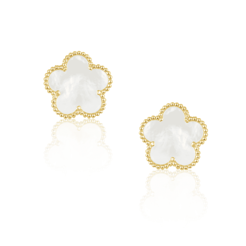 Adeline Clover Earrings-Mother of Pearl