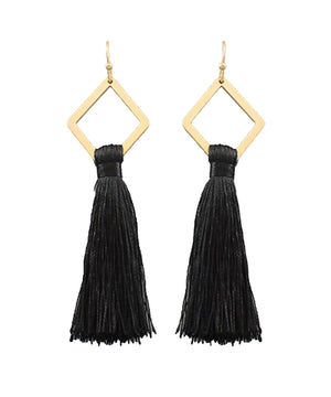 Tassel Earrings-Black