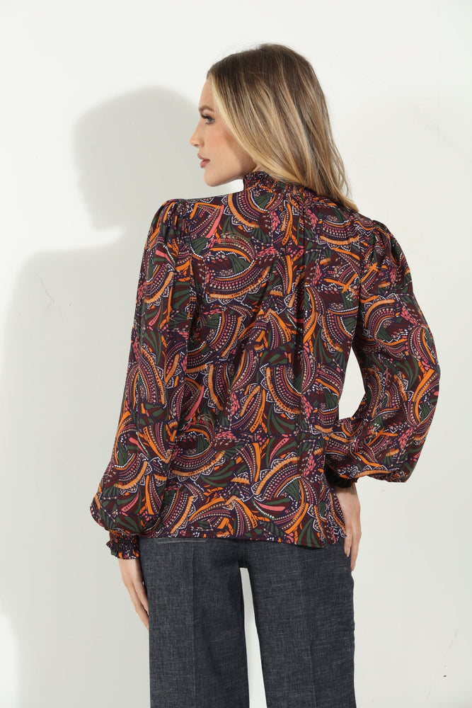 Smocked Neck Blouse - Albany
