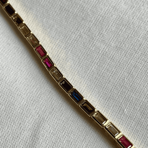 Lainey Rainbow Tennis Bracelet-Gold
