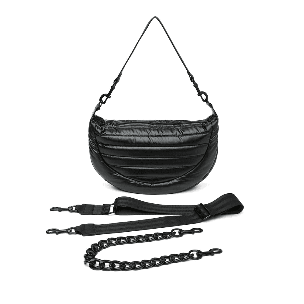 Elton Hobo Cross Body-Pearl Black w Black