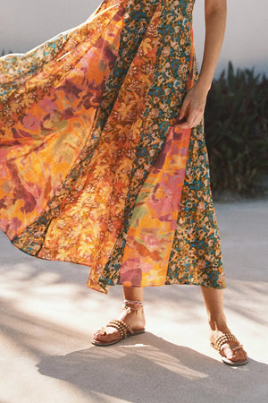 Beatrice Beaded Flat Sandal-Bronzer/Natural