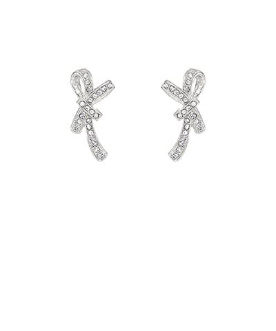 Pave Casting Bow Earrings-Silver