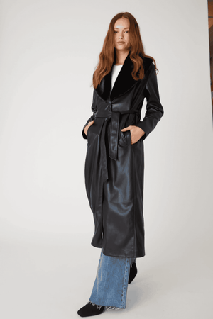 Late Night Feels Trench Coat-Black