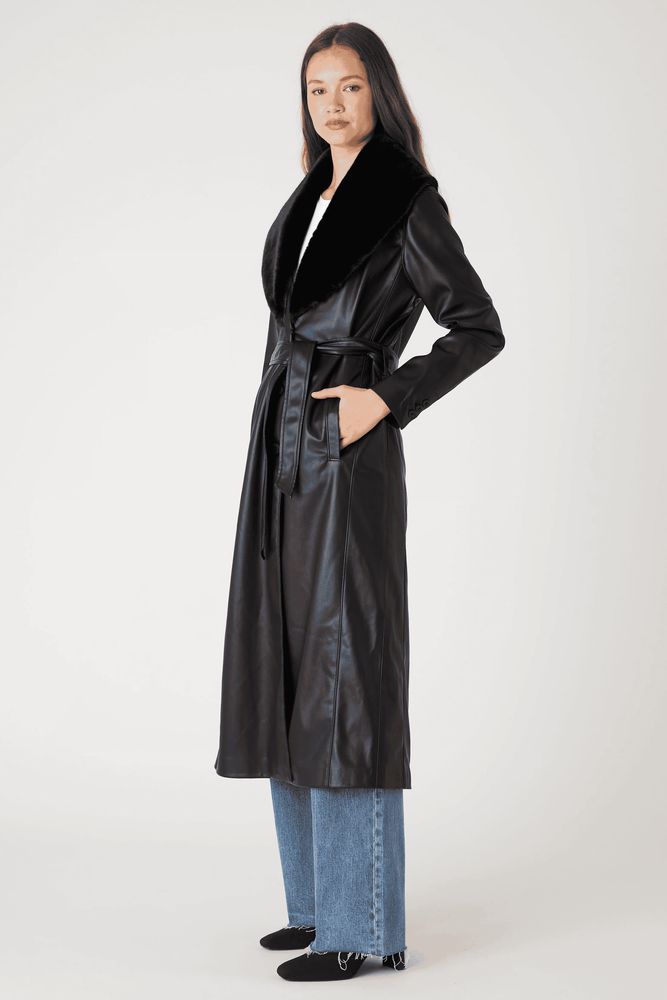 Late Night Feels Trench Coat-Black