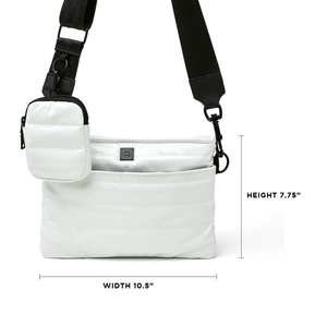 Downtown Crossbody Bag- White Patent